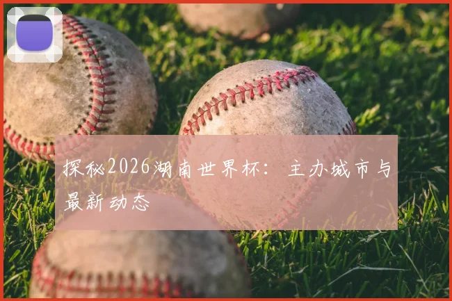 探秘2026湖南世界杯:主办城市与最新动态